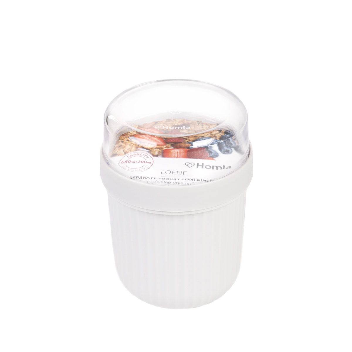 Pojemnik LOENE na jogurt szary 0,65 + 0,2l HOMLA