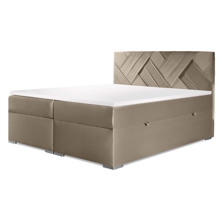 Łóżko kontynentalne z pojemnikiem i topperem BELIZE | 160x200 | Kolor do wyboru