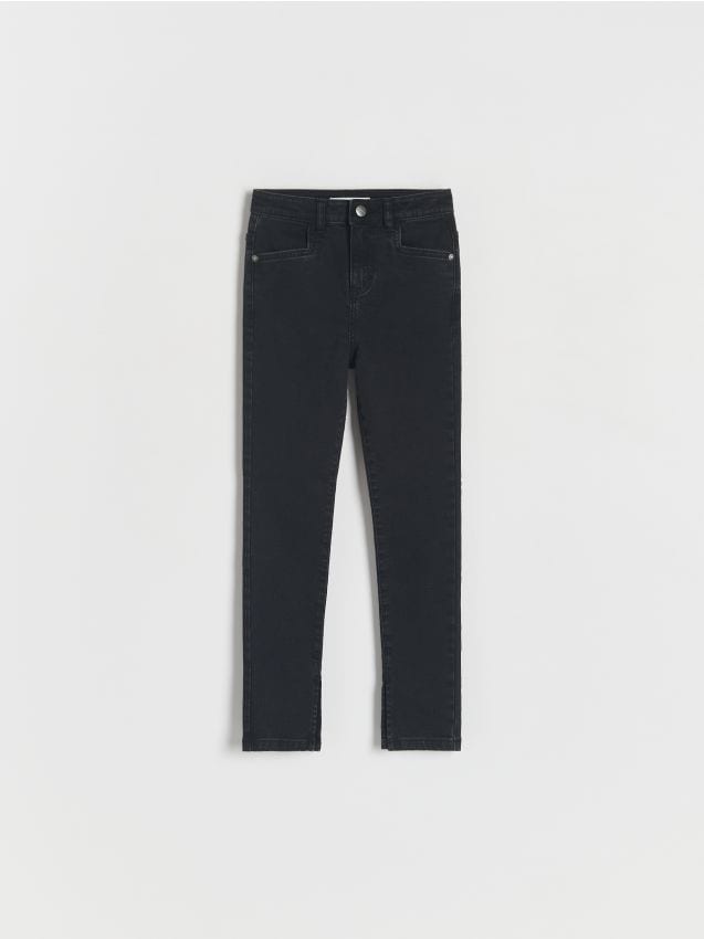 Reserved - Jeansy slim high waist - czarny
