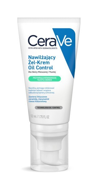 CeraVe Nawilżający żel-krem do skóry mieszanej i tłustej, 52 ml