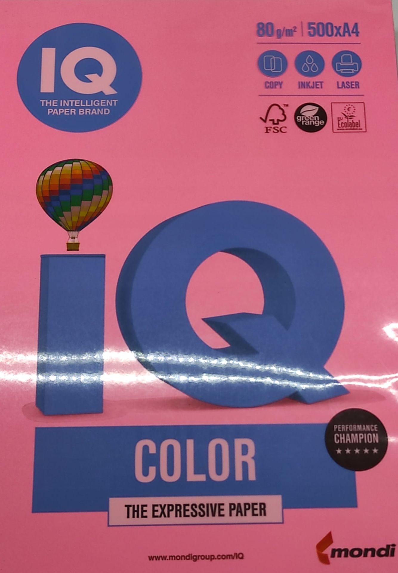 PAPIER KSERO IQ A480 RÓŻ NEON MAT 500szt