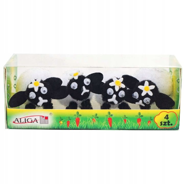 OZDOBA WIELKANOCNA OWIECZKA BARANEK DEKORACYJNY 3,5cm 4szt.