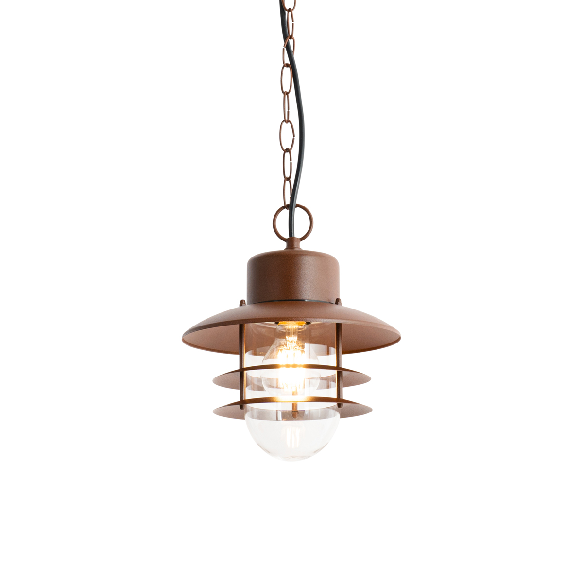 QAZQA Industrialna lampa wisząca rdzawo-brązowa IP44 - Shell