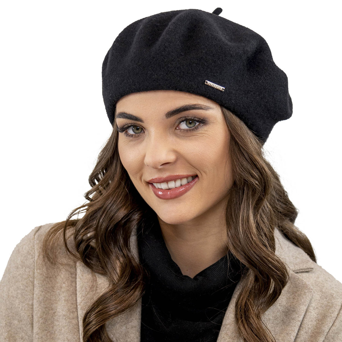 Vivisence 7073 Czarny Uni Nakrycie Głowy Beret