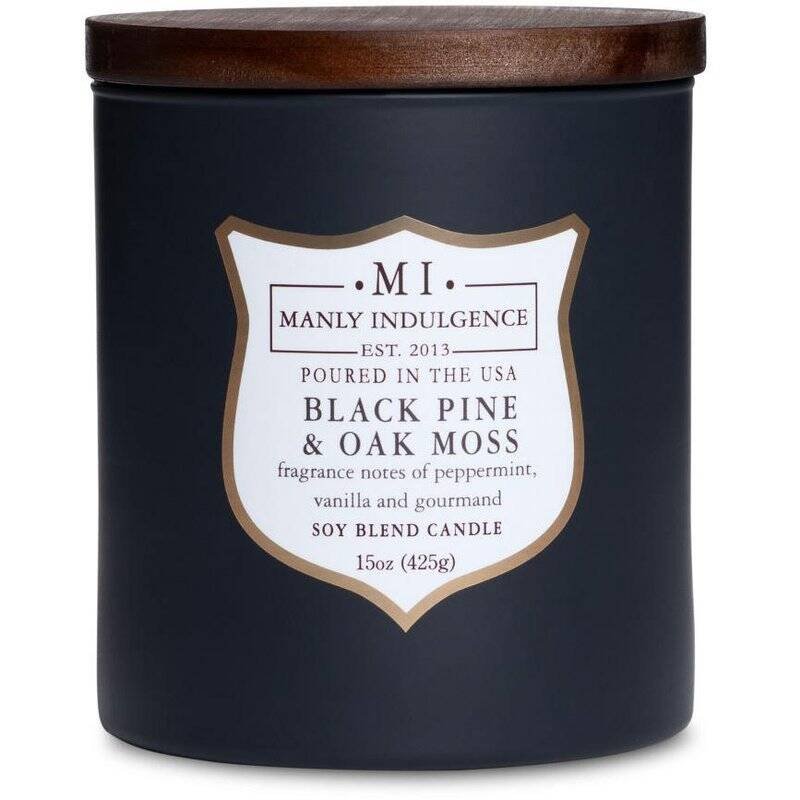 Sojowa świeca zapachowa drewniany knot w szkle Colonial Candle 425 g - Sosna Mech Black Pine & Oak Moss