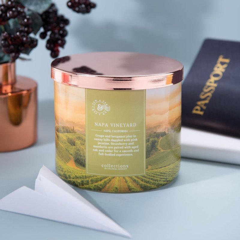 Sojowa świeca zapachowa 3 knoty w szkle Colonial Candle 411 g Winogrona Napa Vineyard