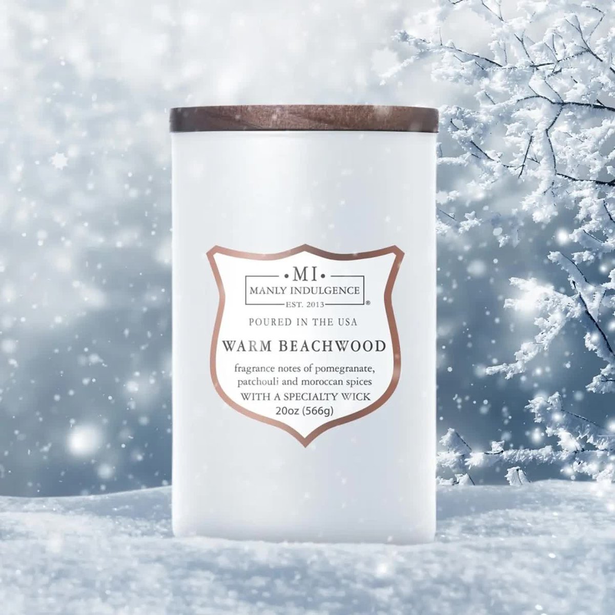 Sojowa świeca zapachowa drewniany knot w szkle Colonial Candle 566 g - Warm Beachwood