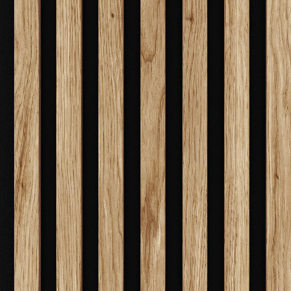 Lamel Ścienny 3D Mdf Na Filcu Akustyczny 260X30 Cm Dąb Naturalny
