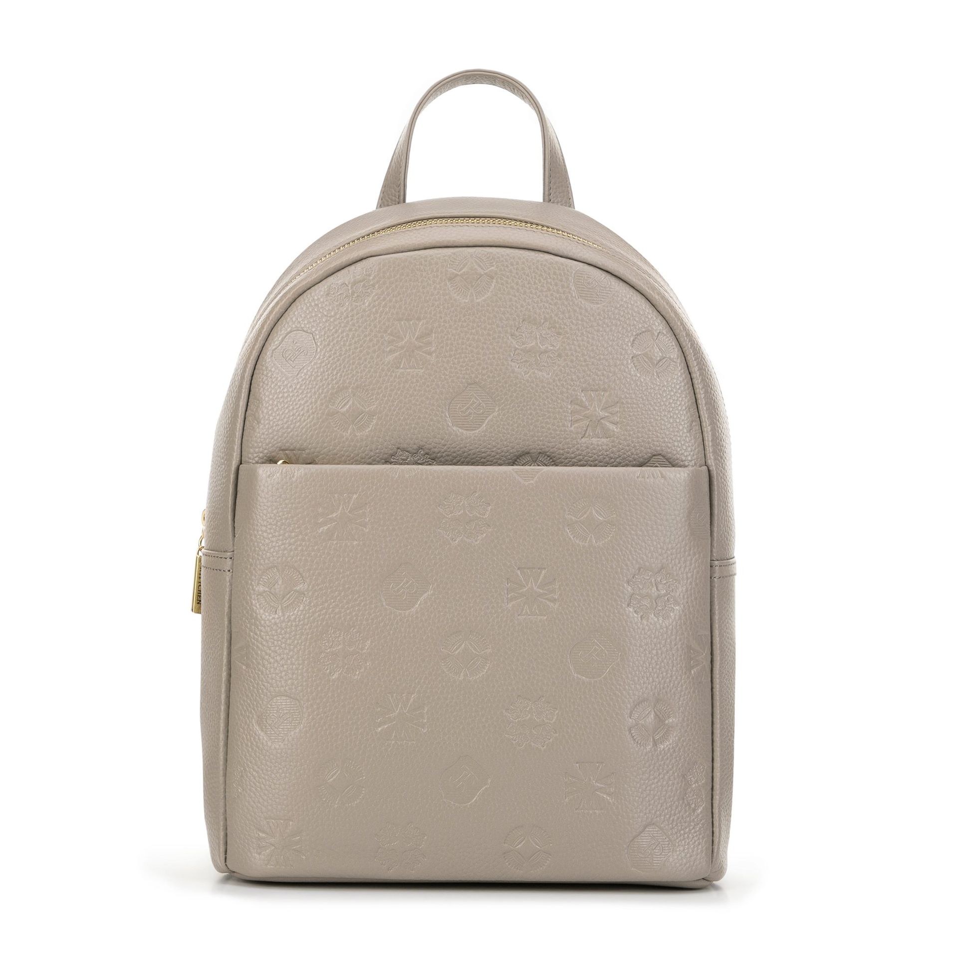 Damski plecak skórzany w monogram beżowy