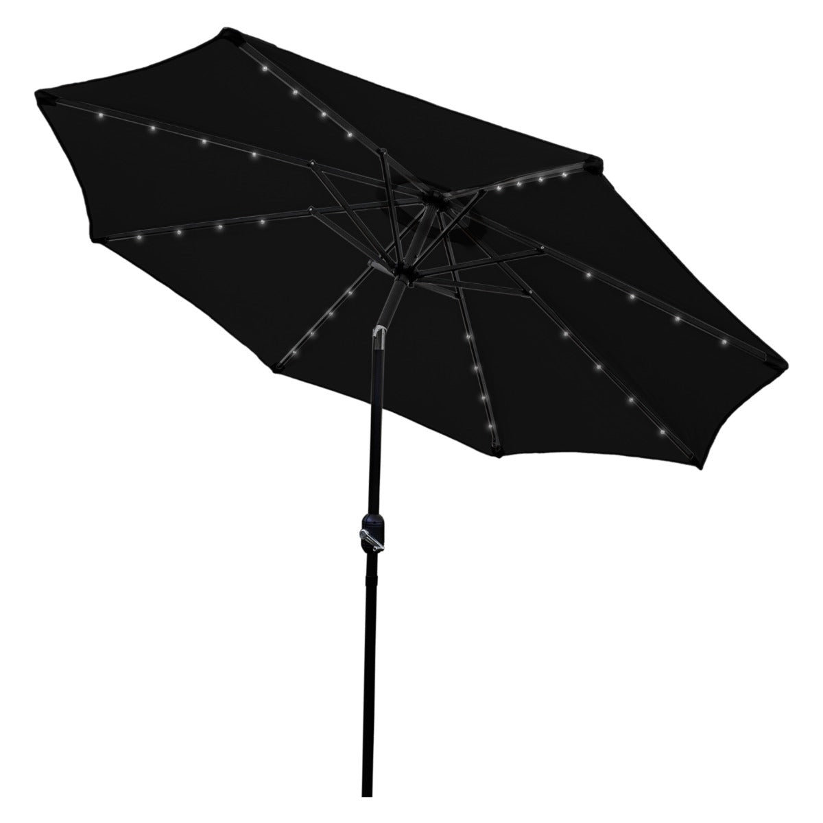 Czarny 2,7m LED Tilt Parasol