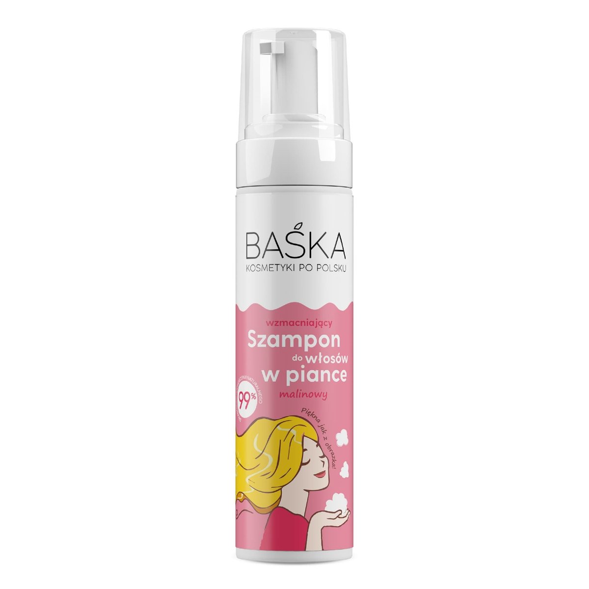 BAŚKA, Szampon do włosów wzmacniający w piance - malinowy, 200 ml