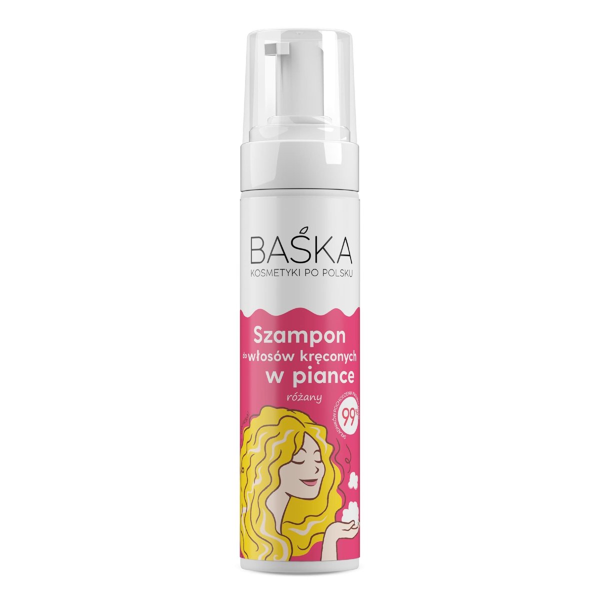 BAŚKA, Szampon do włosów kręconych w piance - różany, 200 ml