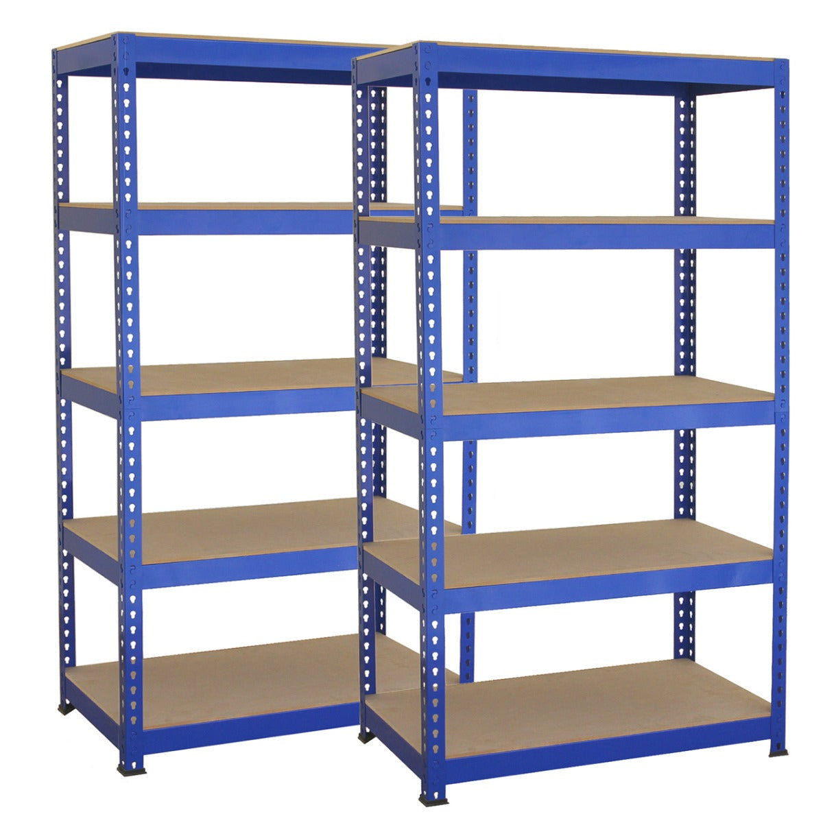 2 x T-RAX Jednostki Regałowe Metalowe Niebieskie 75cm x 150cm x 30cm