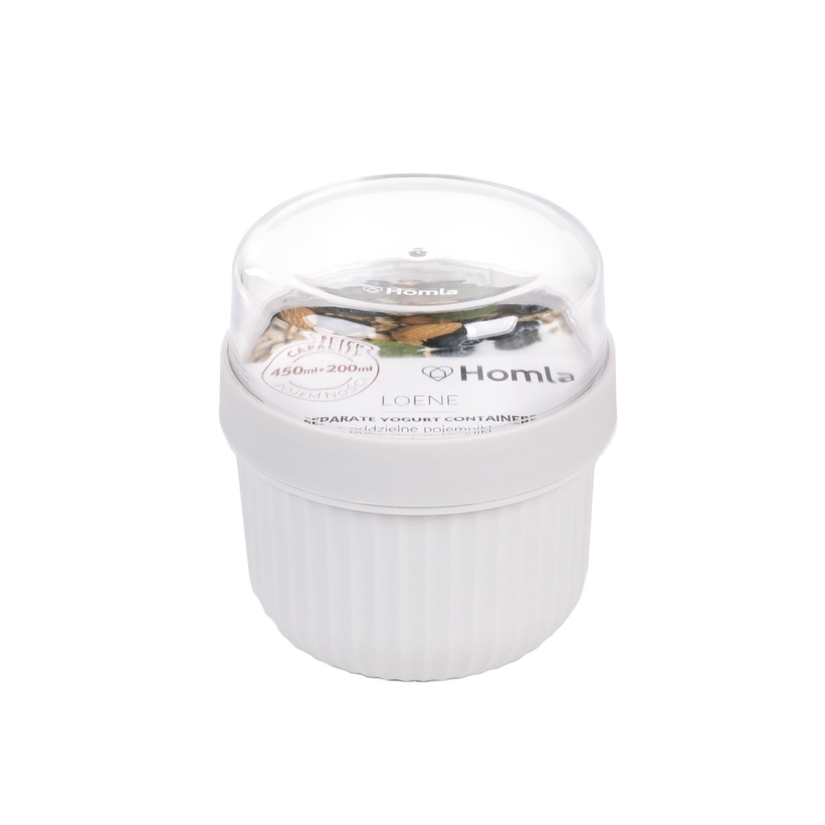 Pojemnik LOENE na jogurt szary 0,45l + 0,2l HOMLA