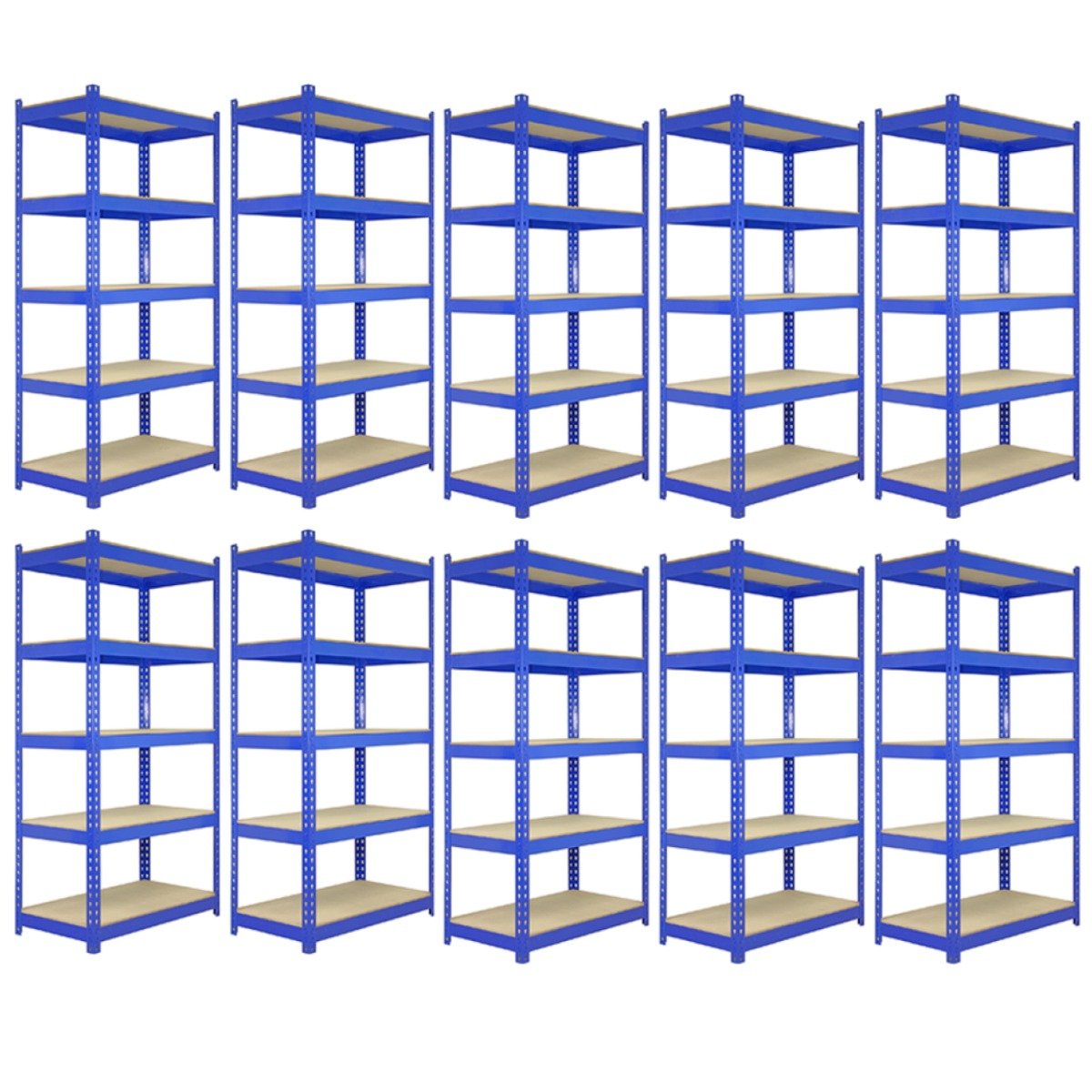10 x Jednostki regałowe T-RAX Blue Metal 120cm x 45cm x 180cm