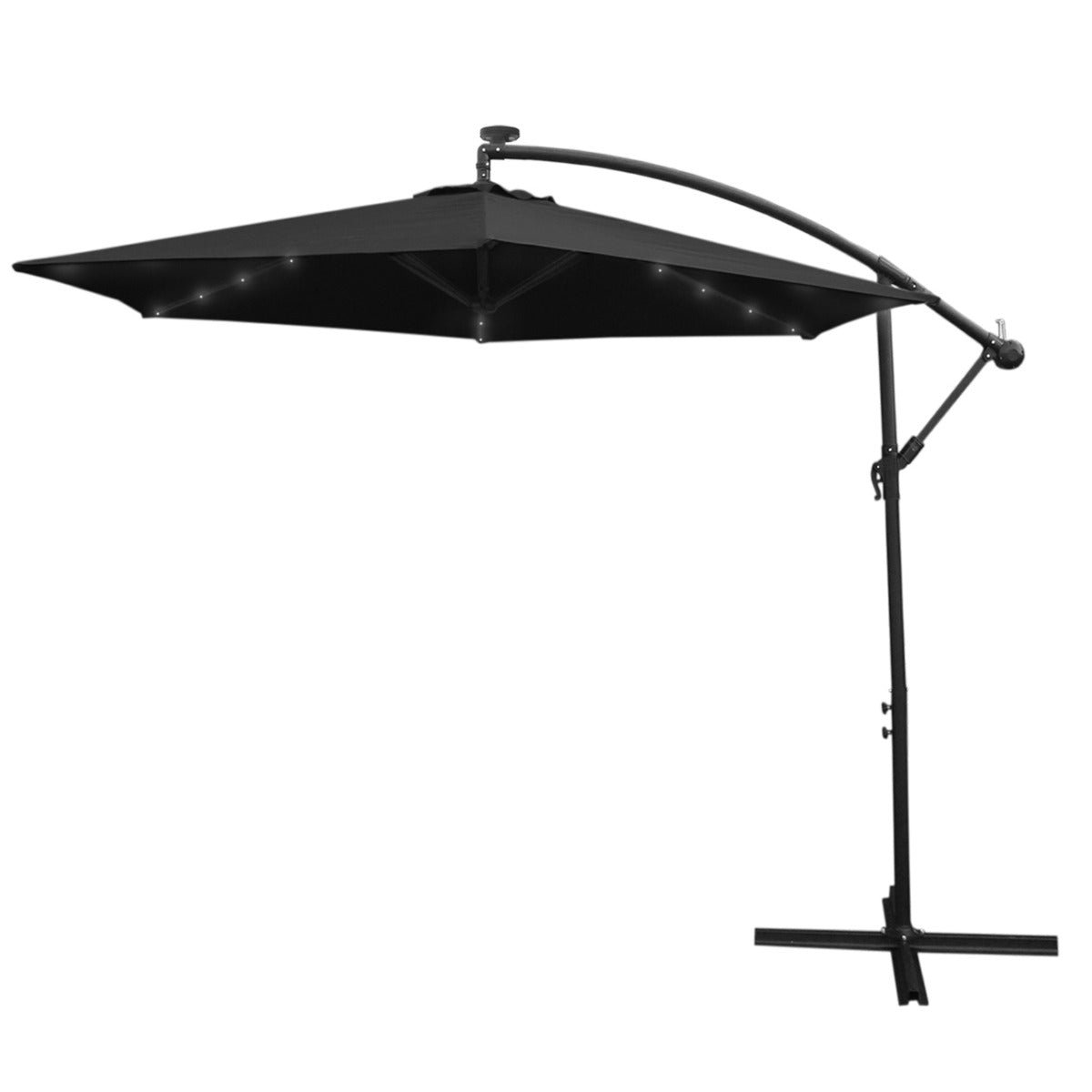 Parasol Wieszakowy LED 3m Czarny