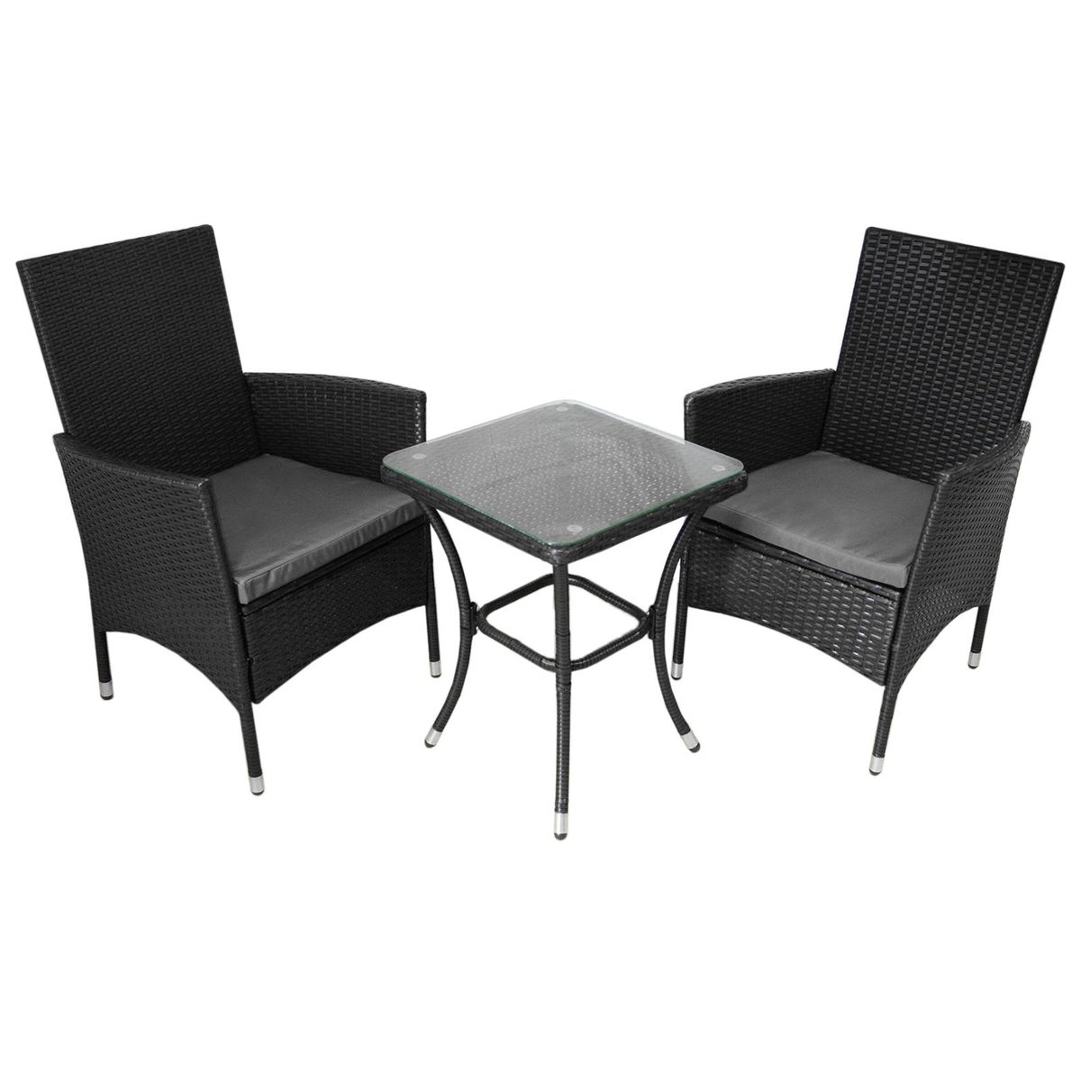 Zestaw Bistro Rattan Jardí czarny