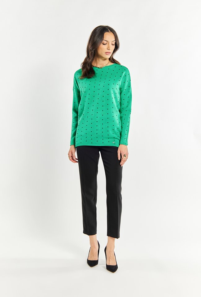 Sweter damski w kropki - Monnari