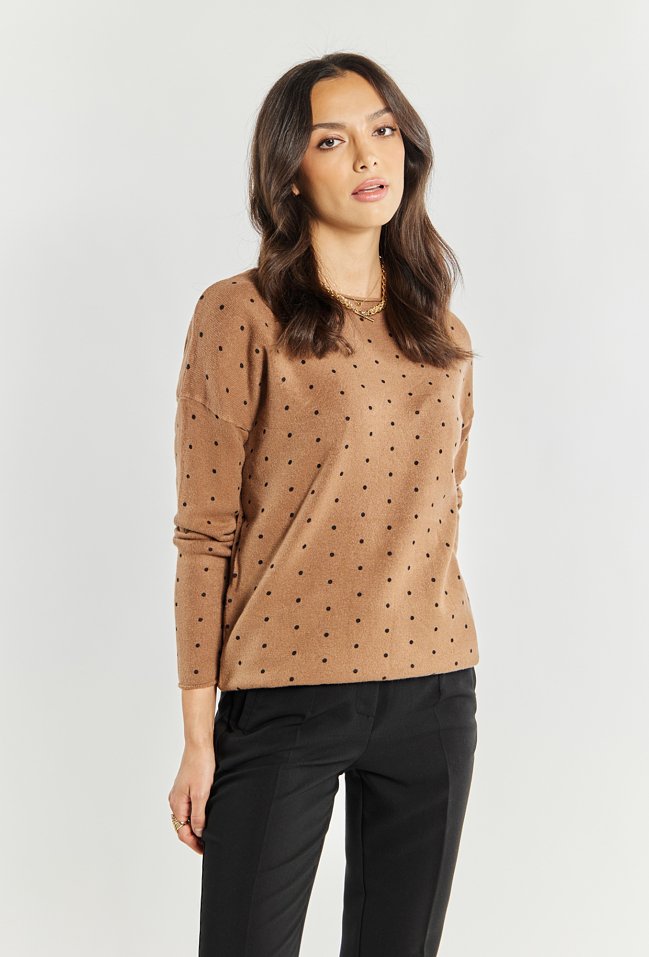 Sweter damski w kropki - Monnari