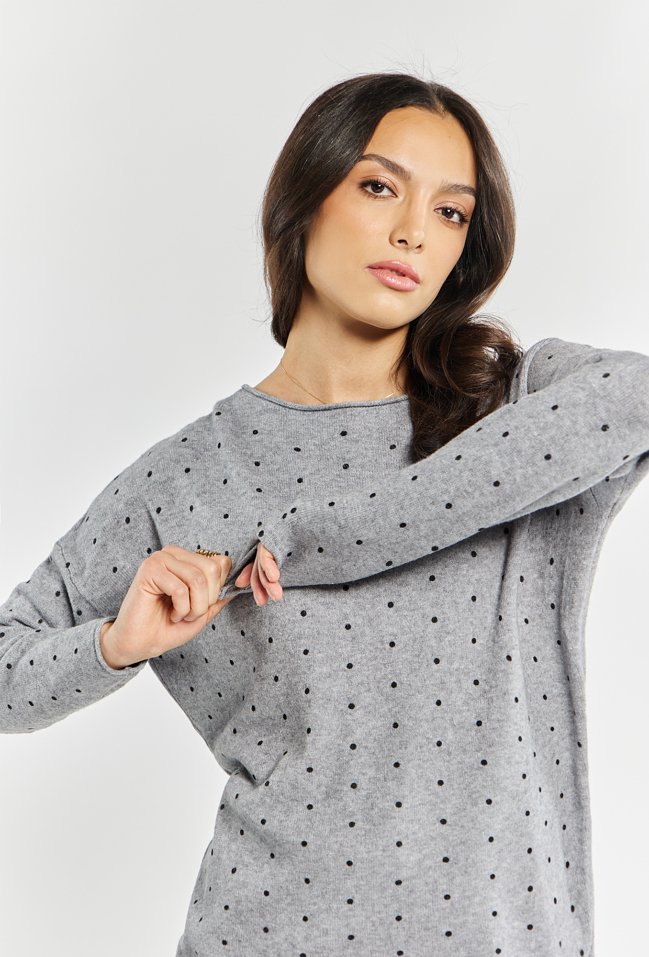 Sweter damski w kropki - Monnari