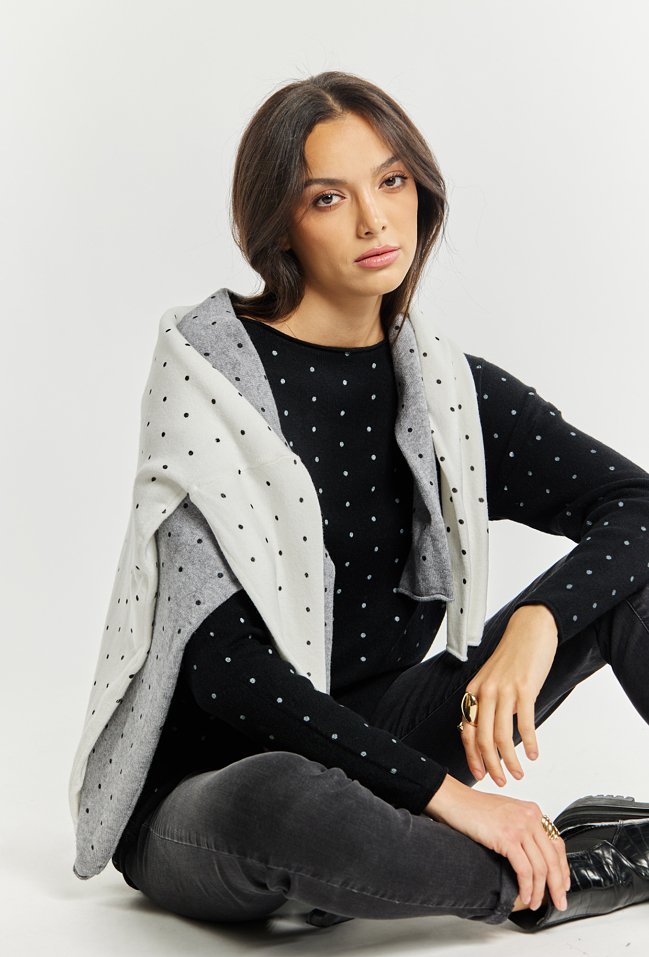 Sweter damski w kropki - Monnari
