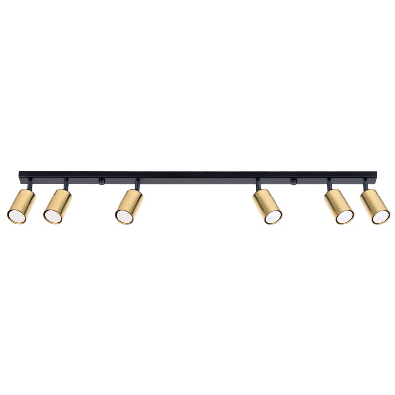 Plafon WINX 6L czarny/złoty SOLLUX LIGHTING