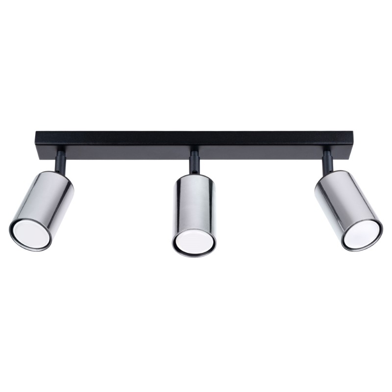 Plafon WINX 3 czarny/chrom SOLLUX LIGHTING