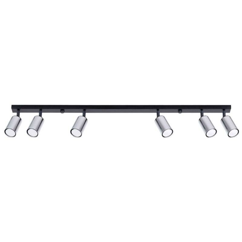 Plafon WINX 6L czarny/chrom SOLLUX LIGHTING