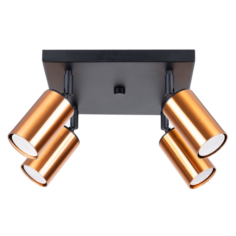 Plafon WINX 4 czarny/miedź SOLLUX LIGHTING