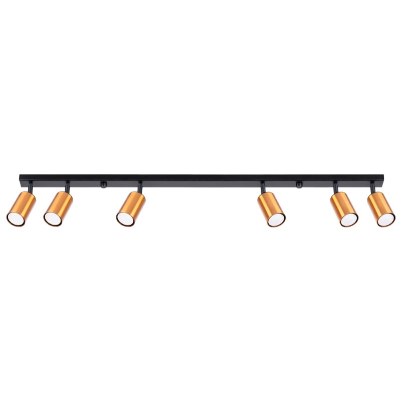 Plafon WINX 6L czarny/miedź SOLLUX LIGHTING