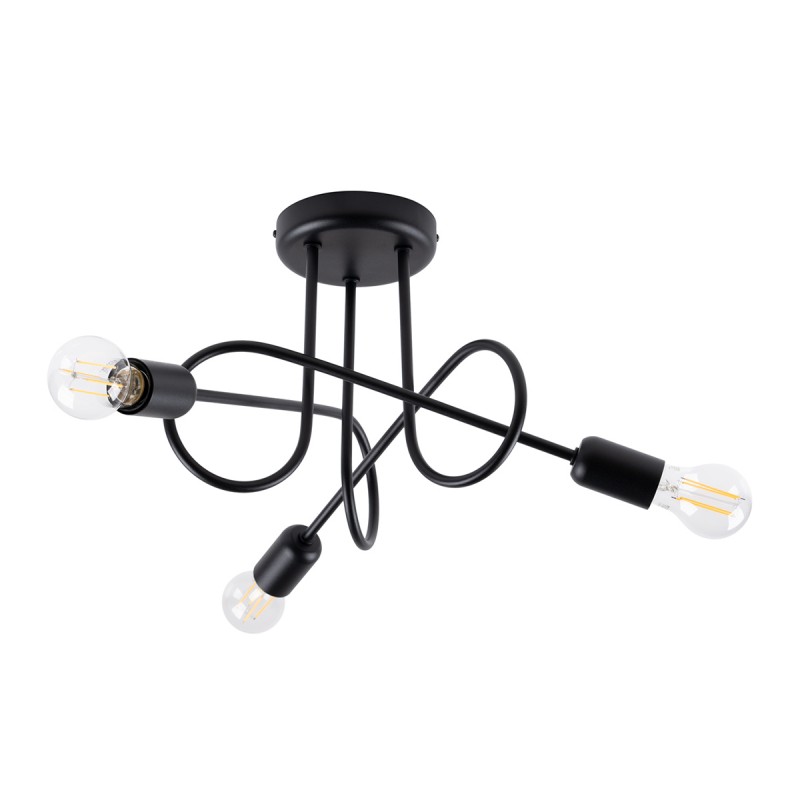 Żyrandol LOOP 3 czarny SOLLUX LIGHTING