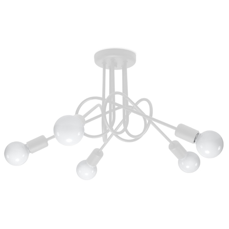 Żyrandol LOOP 5 biały SOLLUX LIGHTING