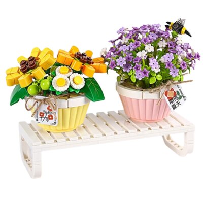 Klocki plastikowe QBI Kwiaty w doniczkach 1081312