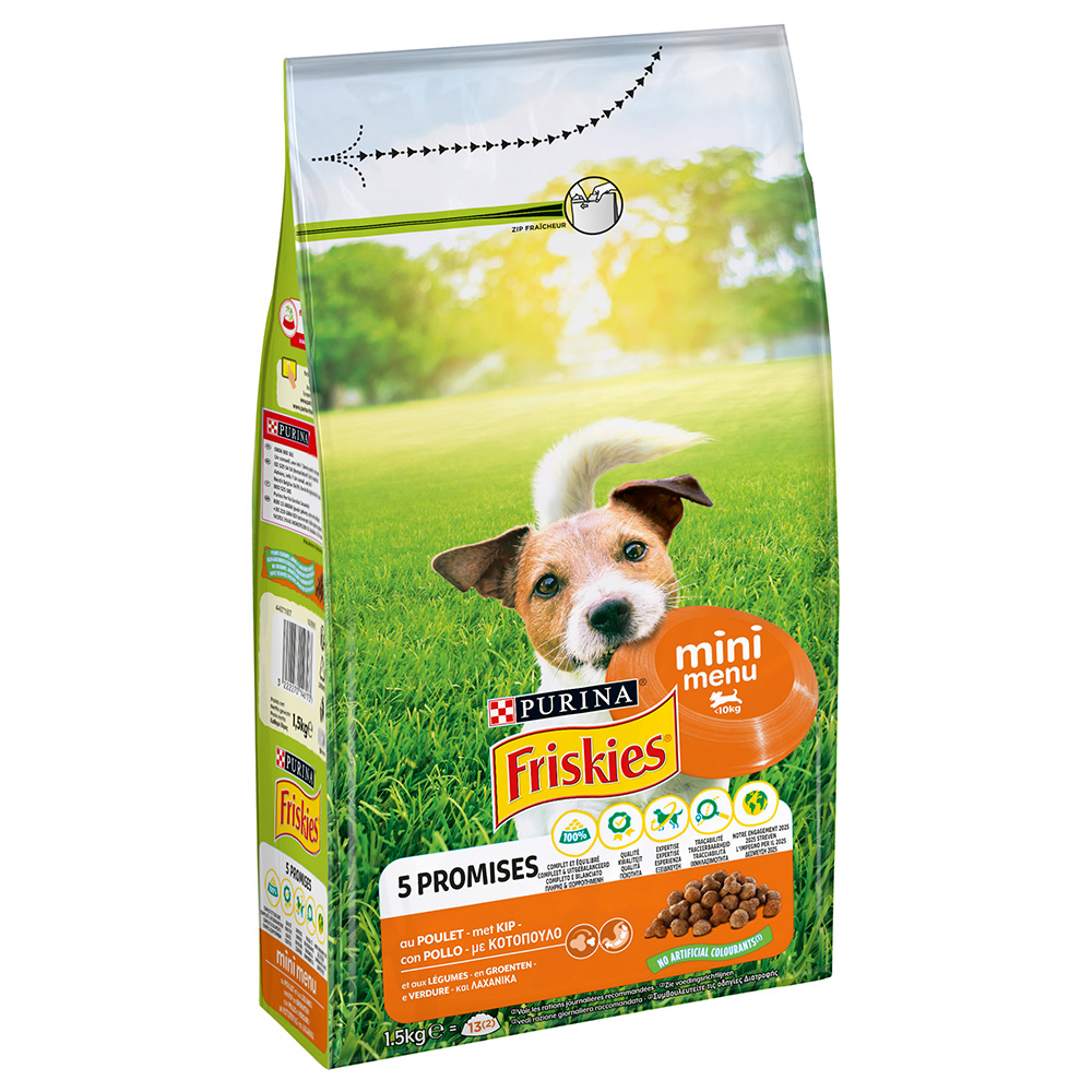 Purina FRISKIES Mini, z kurczakiem i warzywami - 1,5 kg