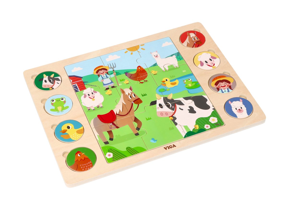 Puzzle 2w1 Farma- układanka odszukaj cień