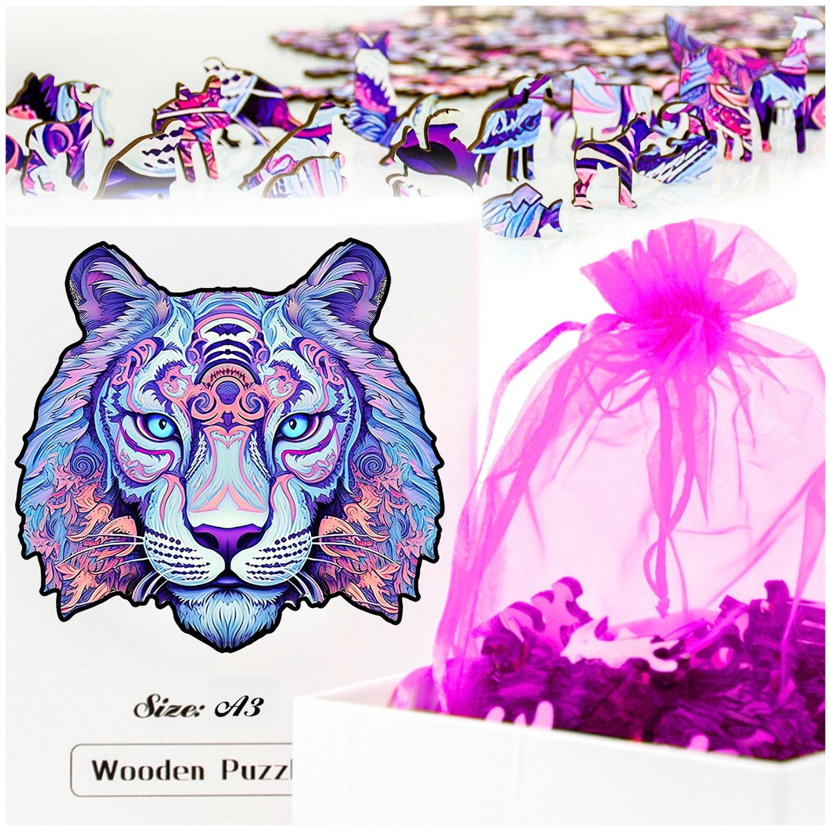 Puzzle Drewniane Tygrys A3 188 Elementów