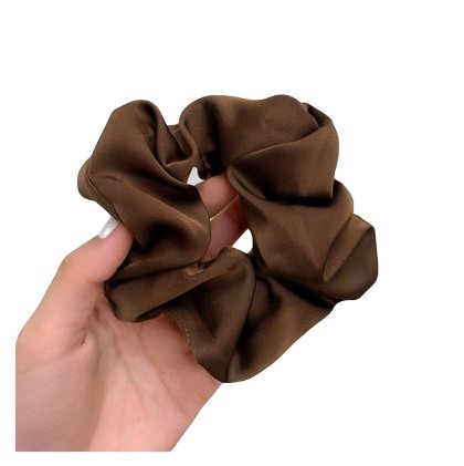 Gumka Do Włosów Scrunchie Brązowa Frotka Bez Łączeń Klasyczna