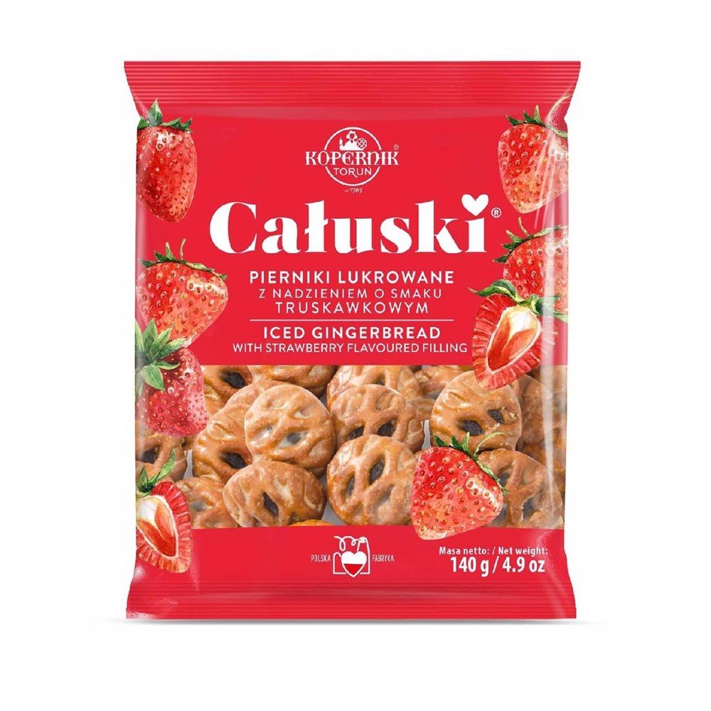 Kopernik Całuski - Pierniki Lukrowane o Smaku Truskawkowym 140G