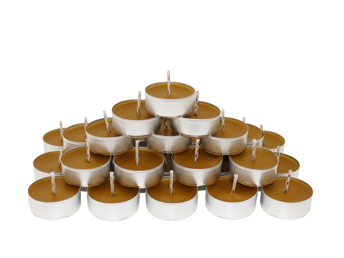 Tealighty podgrzewacze herbaciarki pszczeli 100szt. zestaw naturalne