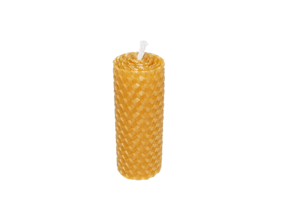 Świeca z węzy pszczelej 100% wosku 7,5x2,5cm naturalna zwijana