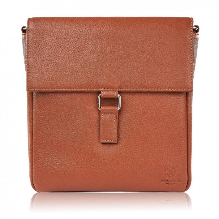 LISTONOSZKA DAMSKA SKÓRZANA MAŁA TOREBKA DAMSKA KONIAKOWA PAOLO PERUZZI T-125-LBR