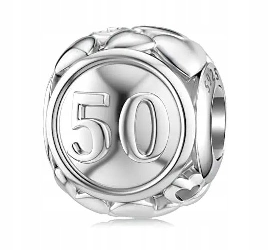 CHARMS 50 LAT urodziny do bransolet modułowych zawieszka 925 srebro C517
