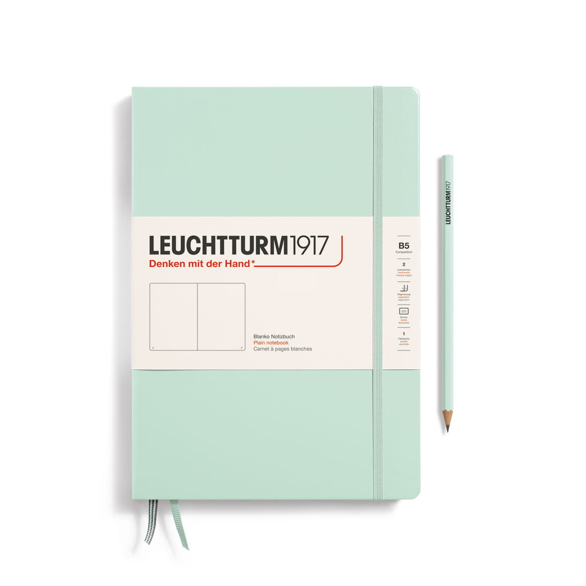 Notatnik Leuchtturm1917 Composition B5, Twarda Oprawa, Gładki, Mint Green