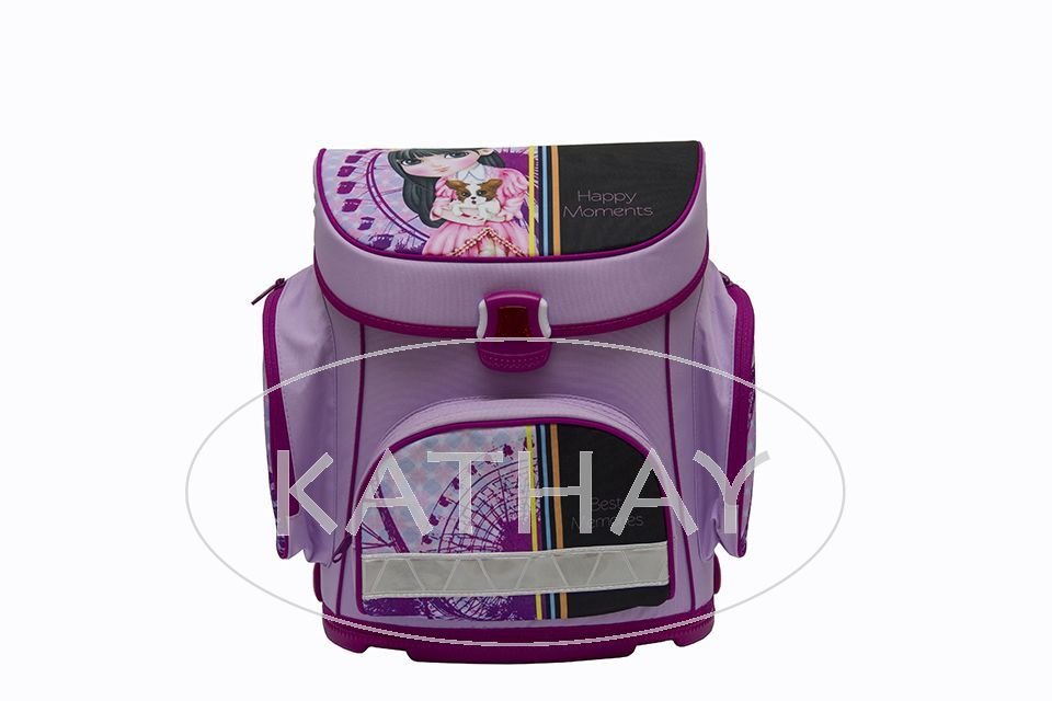 TORNISTER usztywniany dziewczynka z pieskiem 14L fioletowy ergonomiczny / Kathay-Haster
