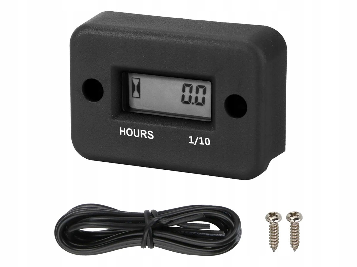 LICZNIK MOTOGODZIN CZASU PRACY SILNIKA 2T/4T KOSIARKA QUAD MOTOCYKL CYFROWY