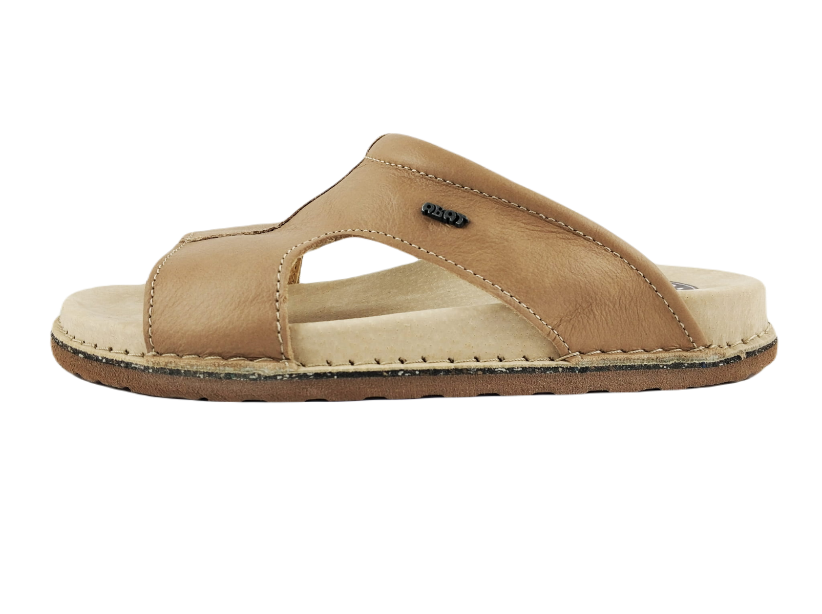 ABAT ROZM. 42 Klapki ortopedyczne damsko-męskie beżowe, skórzane, antyposlizgowe