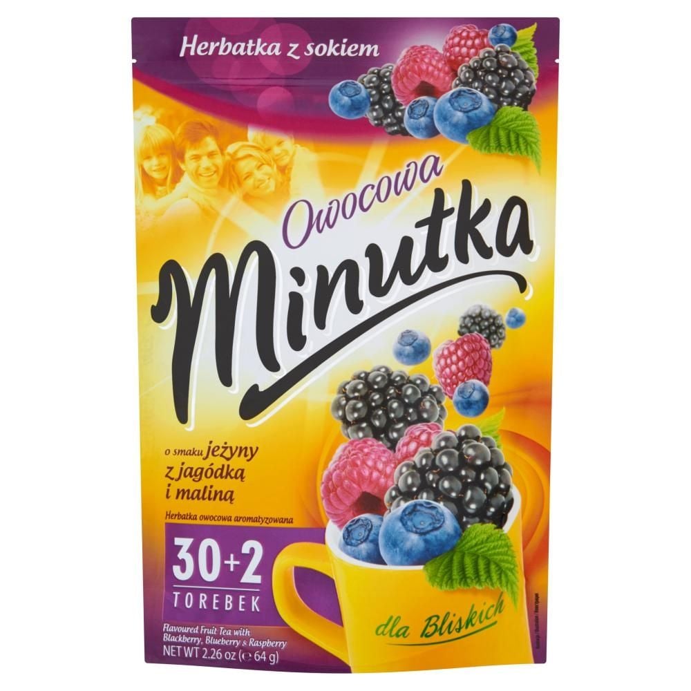 Herbatka owocowa Minutka z jeżyną, jagódkami i maliną 32 torebki