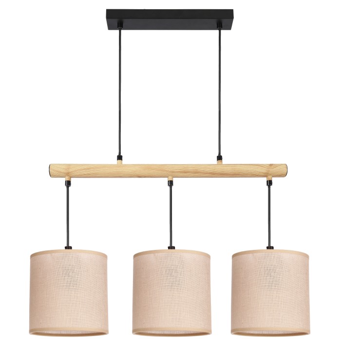 Lampa wisząca Combi czarny 3x60W E27 abażur beżowy