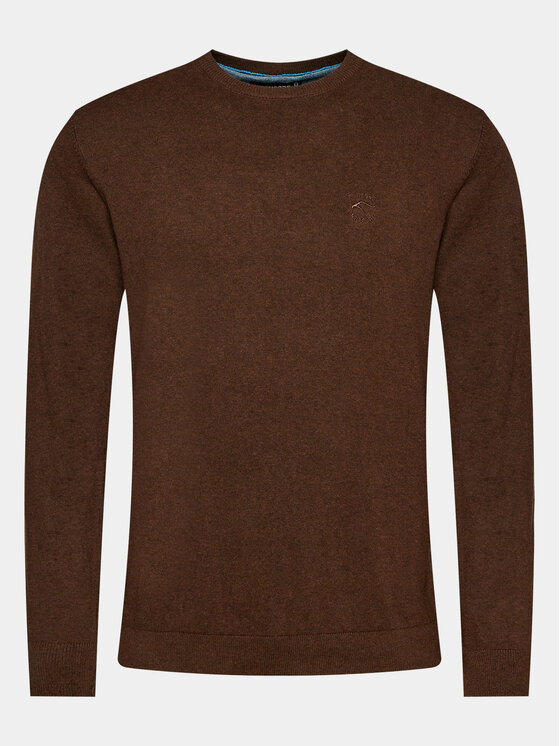 INDICODE Sweter Wildman 35-697 Brązowy Regular Fit