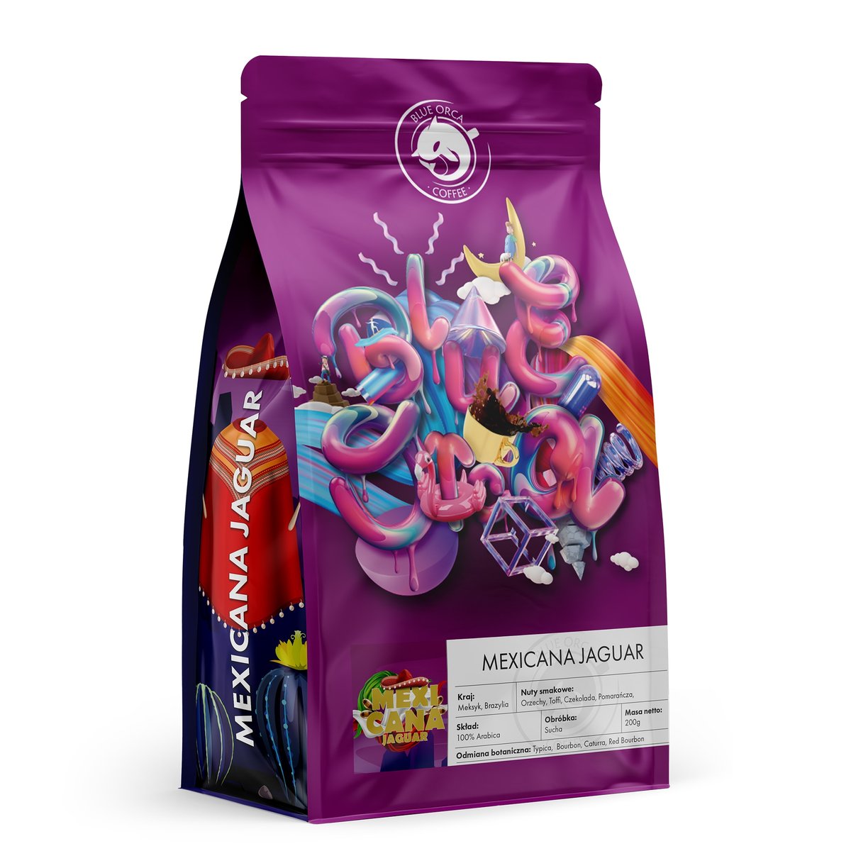 KAWA ZIARNISTA MEXICANA JAGUAR Świeżo Palona 200g 100% ARABICA - BLUE ORCA
